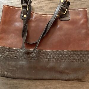 Born Two-Tone Leather Tote